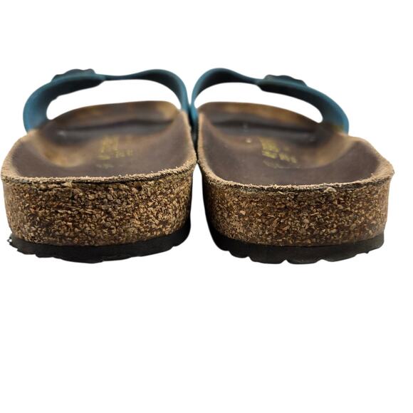 Birkenstock Madrid Slide Sandals Womens 10 10.5 (41) Turqoise Blue Birko Flor - Picture 7 of 13